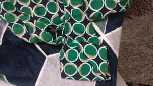 Retro Green Circle Print Blouse