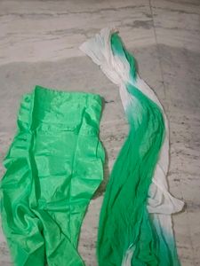 White And Green Dress