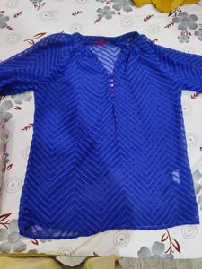 Blue Sheer Chevron Top