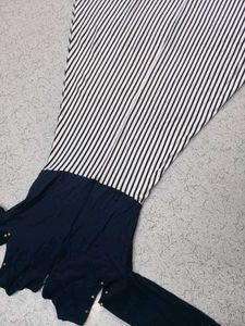 Striped Cold Shoulder Maxi Dress