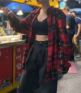 red plaid shirt
