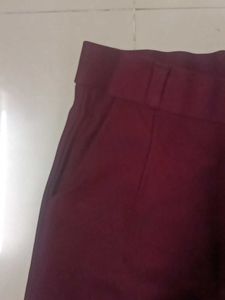 Maroon Casual Formal Pants