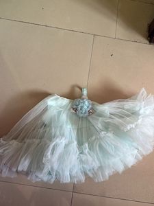 Net Frock In Blue Color