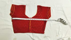 Red Sequined Embroidered Blouse