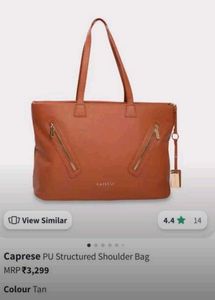 Caprese Tan Structured Shoulder Bag