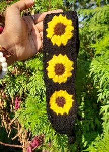 Crochet Sunflower Hair Band 💫