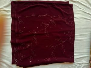 Burgandy Georgette Saree