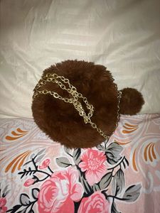 Fuzzy Brown Crossbody Bag