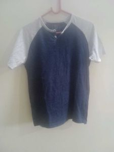 Navy & Grey Henley Tee