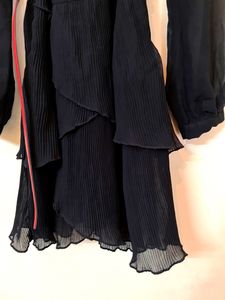Lace Ruffled Black Dress