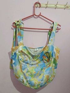 This is a multi color light weight corset top