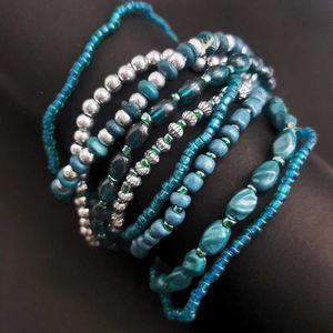Teal Tones: Bracelet Stack