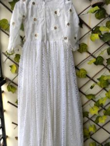 White Net Maxi Dress