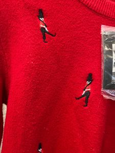 Red Embroidered Sweater
