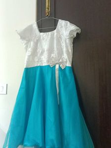 White And Blue Cinderella Dress Stitched