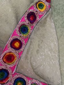 Colourful border sari