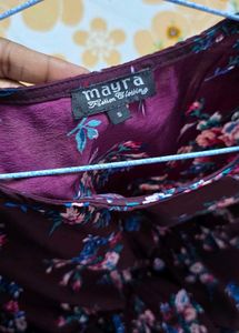 Floral Print Cinched Waist Top
