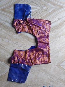 New Blue &amp; Gold Saree Blouse