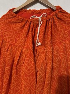 Elegant Blue kurta set bandhni bottom with dupptta