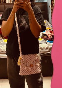 Macrame Fringe Crossbody Bag