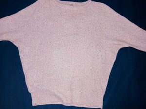 Pink Ribbed Knit Sweater