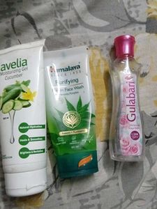 face wash ,rose water ;suncreen;moisturizer gel;fa