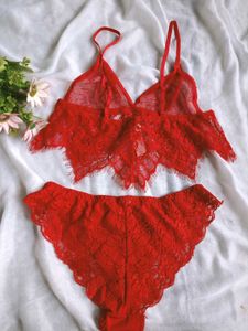 Red Lace Lingerie Set
