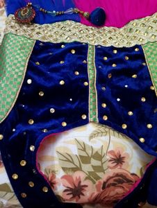 Halter Neck Gown With Attached Dupatta