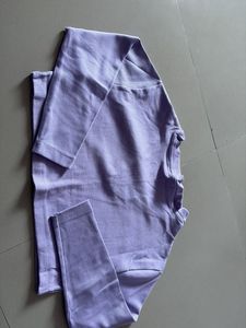 Purple V-Neck Long Sleeve Top