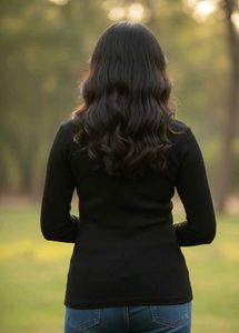 Woollen Black Long Sleeve Top