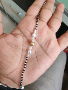 Pure Silver Black Beads Bracelet