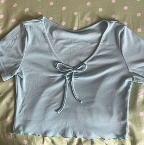 Cute Light Blue Crop Top