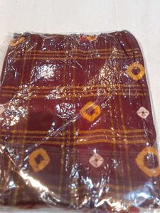 Burgundy & Gold Patterned Saree (Minor Issue)