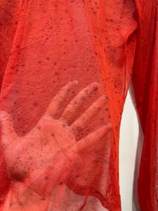 Red Beautiful Mesh Top