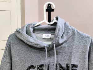 Celine Loose Hoodie in cotton fleece with a studd