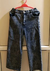 Acid Wash Wide Leg Jeans