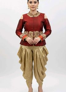 Elegant Crop top & Dhoti Set