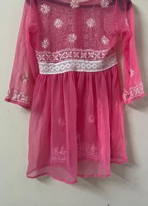 Pink Embroidered Kurta