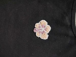 Floral embroidery black Tank Top