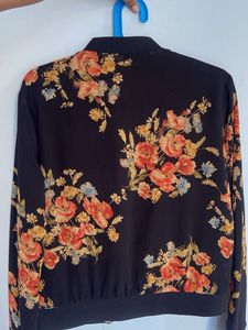 Floral Print Bomber Jacket