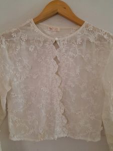 Off White Embroidered Top (Women&#39;s)