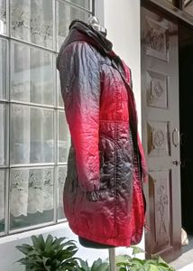 Red Ombre Padded Winter Coat