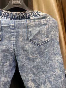 Acid Wash Denim Joggers