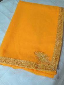 Yellow Chiffon saree😍