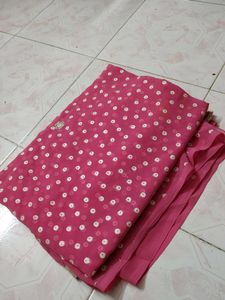 Pink Polka Dot Saree