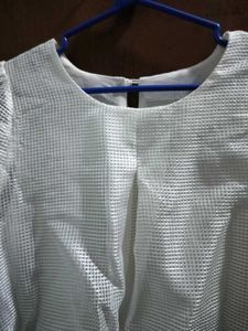 White Mesh Layered Top