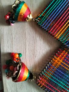 Multicolored Earrings and Teardrop Bead Earring
