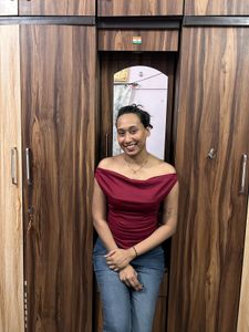 Maroon Off-Shoulder Top