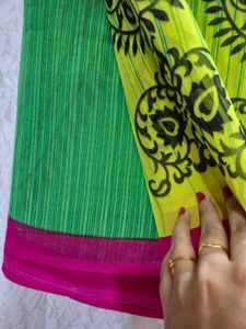 Elegant Green Printed Saree