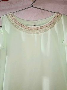 Mint Green Cold Shoulder Top